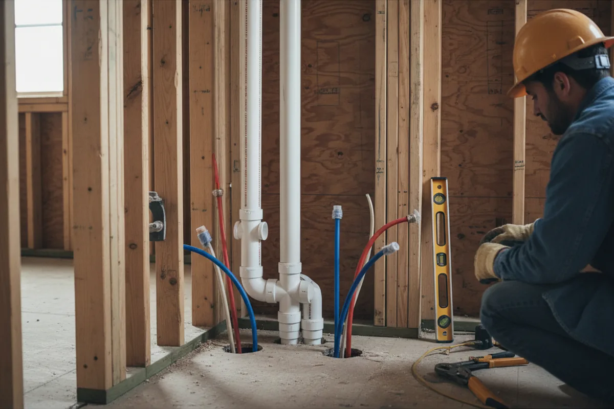 Drain and supply rough-in during Garbage Disposal Repair in North Chatham